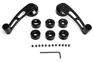 KIMISS 2pcs Window Crank Handle Car Window Handle Universal Car Windows Winder Glass Crank Handles Aluminum Alloy Windows Handles Riser Winder Cranks Fit for Classic Automotive (Black)