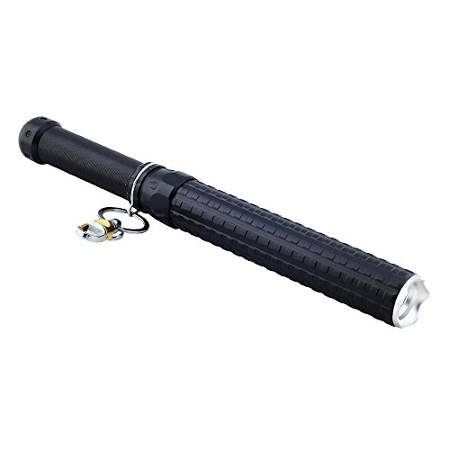 Tping Zoomable CREE Q5 LED Taschenlampe Lange Spikes Mace Baseballschläger Form Taschenlampe für Selbstverteidigung, Camping, Wandern (Schwarz) - 3