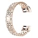 Produktbild Compatibel Fitbit Charge 2 Armband Edelstahl in 4 Farben, Unisex Luxury Crystal Stainless Steel Metal Smart Watch Uhrenarmband Ersatzarmband für Fitbit Charge 2. (Roségold)