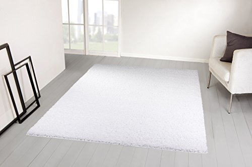 Shaggy Hochflor Langflor Teppich Trend von TaraCarpet weiss 200x290 cm
