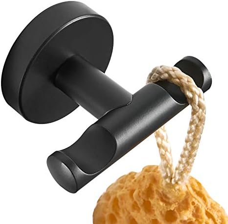CASEWIND Black Painted Finished Wall Mounted Installation Double Towel Hook Clothes Hook Robe Hook American Style Bathroom Kitchen Shower Room