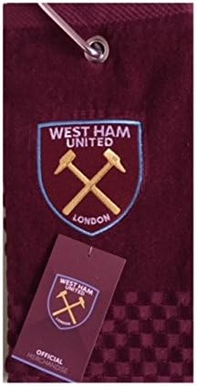 NEW 2018 WEST HAM UNITED FC CROSS TRI FOLD GOLF TOWEL BY PREMIER LICENSING.