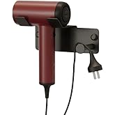 Desmond Hair Dryer Strap, Matte Black, Adhesive and Screw Mounting Option, For Bathroom and Sink