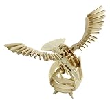 Holz 3D-Puzzle-Spiel Kinderhandwerk Bausteine Spielzeug   pädagogisches Spielzeug – Adler, 26x15cm - 2