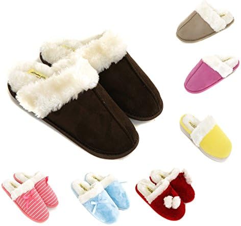 Ladies &amp; Girls Knitted Festive Warm Slippers With Cosy Faux Fur Lining Size 3 to 8 UK - XMAS CHRISTMAS GIFT SLIPPERS