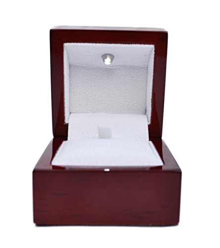 Luxury LED Wooden Jewelery Ring Box – Real Wood Cherry Rosewood by Diamondism - 3