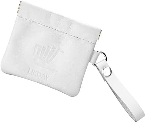 Leather Storage Pouch Universal Travel Case Bag for Earphone, Cable, Earbuds, Coin Purse Change Holder(White)