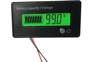 Switian Battery Capacity Voltage Mete, Car Battery Tester, Battery Monitor, DC 12V 24V 36V 48V Lead Acid and Lithium Ion Battery Tester for Most Cars (Green Light)