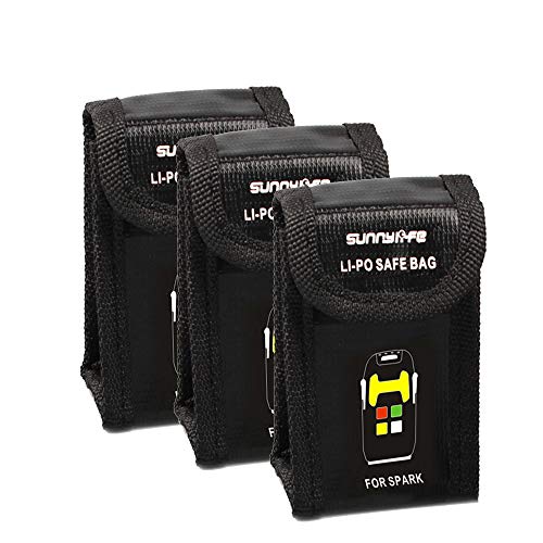 O'woda Sac de Batterie lipo Ignifuge Antidéflagrant Manchon de sécurité pour DJI Spark (Pack de 3)