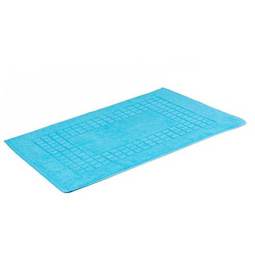 2-Telige Badvorleger Duschvorleger Duschvorlage Frottee Sparset | 50×80 cm Türkis | etérea Carli | 850 g/m² 100% Baumwolle Qualität | Badematte Badteppich passende Frottierserie erhältlich - 2