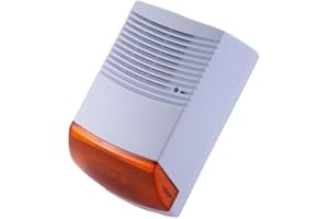 WEB WORLD ELECTRONIC BUSINESS Sirena Autoalimentata 128dB con Lampeggiante 12V Professionale per Sistemi Antifurto Esterni, Scocca in ABS Anti-UV, Suono Potente e Luce Stroboscopica 5W