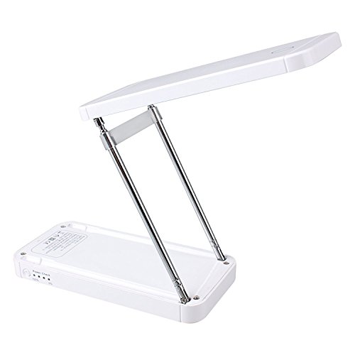 Preisvergleich Produktbild LED Tischleuchte, Aquiver Aufladbar Dimmbar Tischlampe Nachttischleuchte Mit Berührungssensor, 2 in 1 Augenschutz Nachtlicht, Faltbar Leseleuchte Für Reisen, Tragbar Power Bank-Kalt Weiß