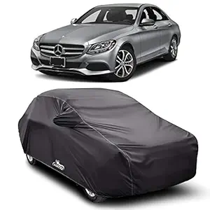 VIRMANG - Water Resistant - dust Proof - car Body Cover for Compatible with Mercedes Benz C-Class car Cover - Water Resistant UV Proof - car Body Cover (Grey with Mirror)