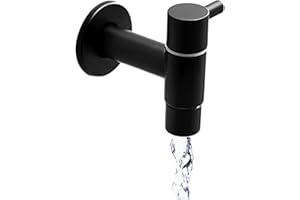 WHCCTL Hansgrohe kran łazienkowy, czarny, kran z czarnej stali nierdzewnej, do łazienki, na balkon, do ogrodu