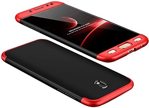 Case for Samsung Galaxy J5(2017), Luxury Black and Red Design CLTPY Samsung Galaxy J5(2017) High Shield Hard Plastic Cover [3 in 1] Up-Middle-Down Combination Shockproof Skin Shell for Samsung Galaxy J5(2017) + 1 x Free Stylus