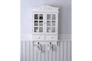 PALAZZO INT Vintage Wall Cabinet White Closet Shabby Chic Wall Showcase Palazzo Exclusive