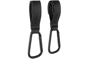 JANE Jané Ganchos Multifunción Universal, Pack 2 unidades, para Manillar Carrito, Silla de Paseo, Cochecito, para Colgar Bolsas Compra, Mochila, etc, Hasta 5 kg., Negro