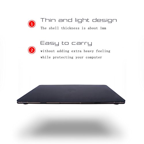 Macbook Hülle, dizauL ®Elegantes und leichtes Cover Ultra Dünn Schutz Hülle Case Cover Schutzabdeckung Hardcase Notebook Hülle Hartschale Etui für 2015 Apple NEW MACBOOK 12 “ in schwarz - 2