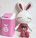 Moolecole Creative Pink Cute Bird Plastic Trash Bin Table Office Desk Mini Dustbin Trash Can With Cover