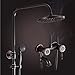 Produktbild GUHAIBO Continental Vintage High-End-Badezimmer schwarz Alle Kupfer Circular Handbrause Top Spray Dusche Heiß und kalt Dual-Use Wand-Rotierende Dusche nehmen eine Dusche Wasserhahn-Set