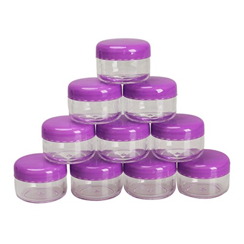 Chinatera 10Pcs Mini Cosmetic Empty Jar Pot Eyeshadow Makeup Face Cream Container (Purple)