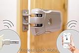 cerradura invisible remock lockey  Keyless Lock Wafu Cerradura electrónica inteligente 4 mandos +USB Bluetooth apertura con móvil.Desbloqueo con mandos o smartphone.Cerrojo de seguridad antirrobo.