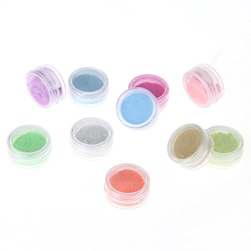 Anself 10St Nachtleuchtend Nail Glitzerpuder Nagel-Puder Nail Glitzer für Nagelkunst - 3