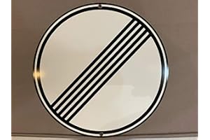 Autobahn vägskylt ingen hastighet begränsare tennskylt rund metallskylt väggdekor, 30 cm diameter