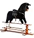 The 1 for U Black Rocking Horse Shadow with Blue Blanket and Nose Bag
