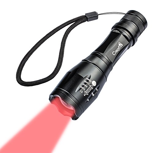 CrazyFire LED Taschenlampe Rotlicht,Cree XM-L T6 1000 Lumen Tactical LED Taschenlampe,Outdoor Wasserdicht Camping LED Taschenlampe Aufladbar Lenser für Wandern,Camping,Reisen (Rotlicht)