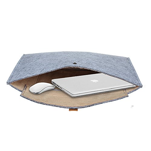 Laptophülle, xhorizon TM FX Wollfaser Macbook Hülle Filz Sleeve Tasche Laptop Notebook Umschlag Beutel für das neue Macbook veröffentlicht im Jahr 2015, mit Ultrabook Netbook kompatibel - 7