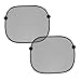 Produktbild Just1Click Sonnenschutz Auto | 2x Sonnenblende für Autofenster mit Saugnäpfen 44x36 cm | UV Schutz für Kinder und Baby - faltbar, 2er Set, schwarz