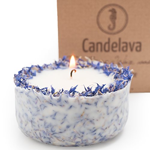 Lavendel Aromatherapie Bio Soja Duft Kerze mit echtem Lavendel handgefertigt echtes ätherisches Öl in Geschenkbox schadstoff-frei lange Brenndauer Muttertag - 7