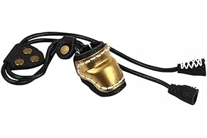 DONGKER Archery Thumb Ring, Archery Finger Tabs PU Leather Thumb Guard Ring with Rope for Traditional Bow Shooting