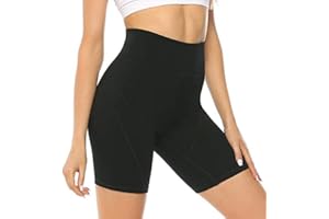 JOYSPELS Womens High Waisted Gym Shorts - Running Shorts with Inner Pockets, Non See Through Yoga Cycling Shorts for Women