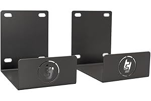 TradeTidy Grey Ladder Brackets (Pair) – Heavy Duty Steel Ladder Holders for Wall or Van Mounting | Ideal for Garages, Workshops, Sheds & Trade Vans | Made in UK | Wall Mounted Storage Hooks