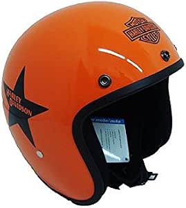 Casco Jet Moto Piccolo Leggero Omologato Arancio Logo Adesivo Harley  Davidson Taglia S : Amazon.it: Auto e Moto