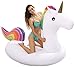 Produktbild HEANTTV Giant Aufblasbare Einhorn Schwimmen Ring Schwimmende Bett Pool PVC Material Erwachsene Kinder Wasser Erholung Freizeit Stuhl Sport Outdoor Spielzeug Raft Lounger (200*100*90cm)