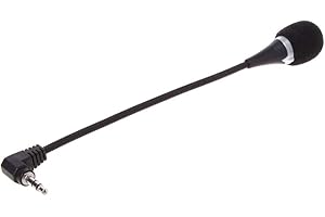 SimpleLife Mini Microphone Flexible 3.5mm Interface Mic Antibruit - pour PC Ordinateur Portable, Ordinateur Portable/de Bureau, Enregistrement pour Youtube, Podcasting(Noir)