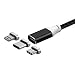 Produktbild SKITCH 6.6ft / 2M Multi USB Kabel 3 in 1 geflochtene Magnitic Ladekabel Adapter Stecker mit Typ C, Micro-USB, ISO für iPhone 7 / 7Plus und Universal (schwarz)
