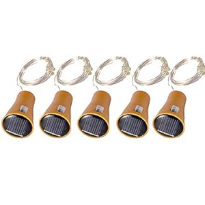 5PCS 1.5M Solar Cork Wine Bottle Stopper Copper Wire String Lights Fairy Lamps