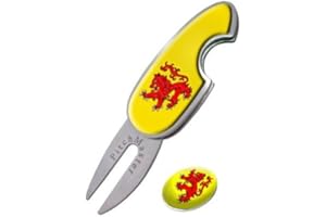 SCOTLAND RAMPANT LION PITCHMASTER DIVOT TOOL, PITCHMARK REPAIRER BY ASBRI GOLF by Asbri