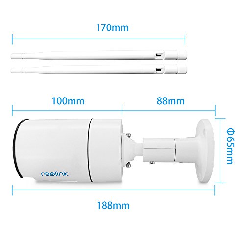 Reolink RLC-410WS 4MP(1440p) HD Wireless Security IP Camera, with Dual Band WiFi (2.4 GHz and 5.8 GHz) and a Built-in 16GB SD Card, Night Vision, Outdoor Surveillance - 3