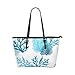 Produktbild Meer Bunte Coral Marine Creature Große Weiche Leder Tragbare Top Hand Totes Taschen Kausale Handtaschen Mit Reißverschluss Schulter Shopping Geldbörse Gepäck Organizer Für die Arbeit Von Lady Girls