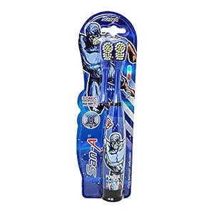 About Home Pack of 1 Kids Cartoon Super Hero Printed Extra Soft Electric Battery Powered Toothbrush for Boys Kids(1Pc) Includes 1 Sensitive Brush Heads Electric Toothbrush (Multicolour)