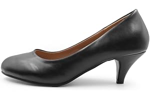 FASHION THIRSTY Womens Ladies Low Heel Court Shoes Comfort Pumps Smart Office Formal Work Party Wedding Occasion Heeled Court Heels Slip On Shoes