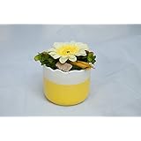 Rundes Tischgesteck in gelb/weiß - künstliche Blumen