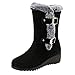Produktbild WWricotta Damen Stiefel Keilabsatz Freizeitschuhe Plateauschuhe Wildleder Plüsch Schnalle Wedges Schneeschuhe Schneestiefel Warme Gefütterte Winterstiefel