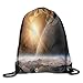 Produktbild DHNKW Moons and The Universe View from The Earths Surface Galaxy Theme Art Print Drawstring Gym Sack Sport Bag for Men and Women
