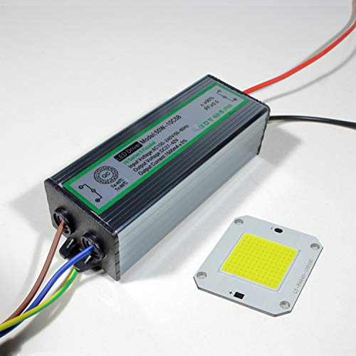 STBTECH Focos LED Integrados 50W con LED Driver Light Fuente de luz de Alta Potencia COB para DIY Luz de inundación Césped LámparaBlanco [Clase de eficiencia energética A]